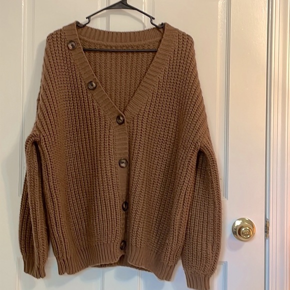 Oversized Pumpkin Burnt Orange Brown Sweater - Picture 1 of 14